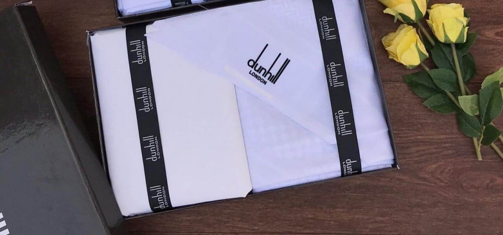 طقم رجالي ماركة  من دنهل-شماغ، وقماش ماركة