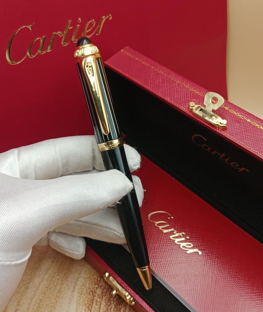 قلم كارتير سانتوس الأصلي أخضر وذهبي بالملحقات الكاملة - سعر قلم كارتير رجالي الجديد | نايس بوكس