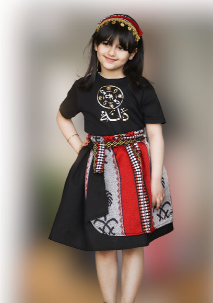 فستان أطفال يوم التأسيس السعودي – تصميم تراثي أنيق للبنات